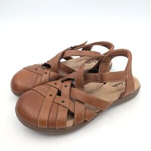 Clarks Elizabeth Sea Fisherman Sandal Women's Leather Brown Size US6M EU36